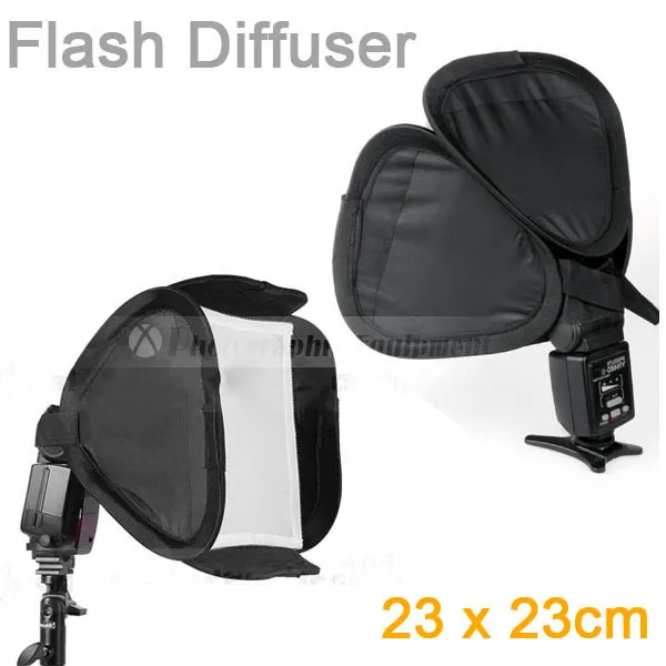 Camera Flash Light Diffuser Soft Box for SB600 SB800 SB900 430EX 580EX for YONGNUO YN-560 Photo Studio Accessories (23x23cm) 