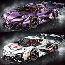 T5012 3668pcs High Tech RC Electroplating Purple Apolloed Super Sports Car Model Building Blocks MOC Bricks Toys Christmas Gifts