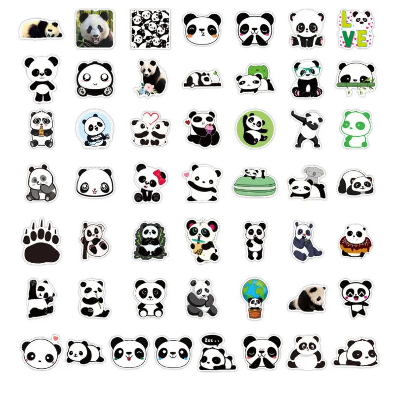 10/30/50/100pcs  New Cute Panda Graffiti China National Treasure Bamboo  Stickers Waterproof Skateboard Travel Suitcase Phone