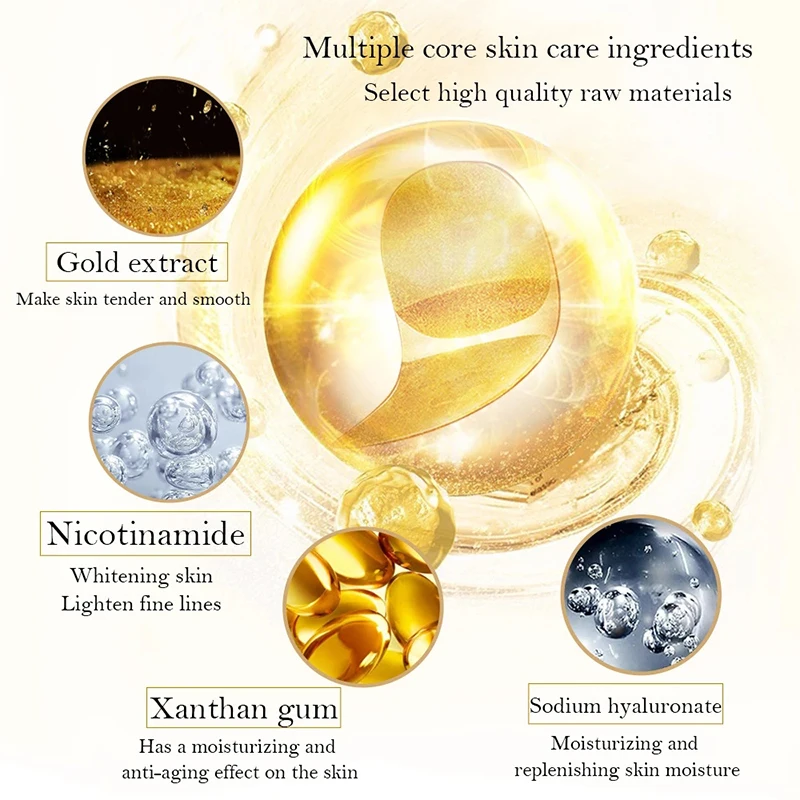 Gold Collagen Eye Mask, Patches De Cristal De Cuidados Com A Pele, Desvaneça-se Círculos Escuros, Mantenha Hidratante, Anti Envelhecimento, Rugas, Pele Firmante