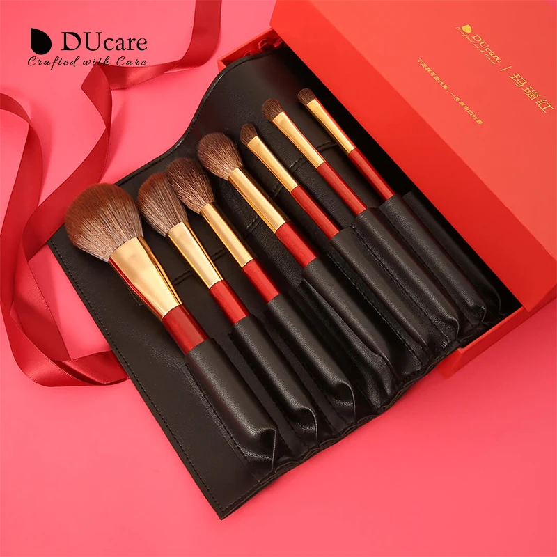 DUcare 12PCS Natural Goat hair Makeup brushes set Professional Beauty Make up brush  Foundation Powder Eyeshadow Makeup Brush