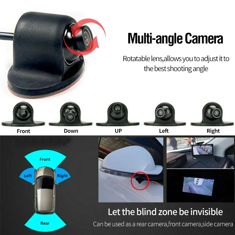 BOENKAI 4 Pin Port CCD telecamera per veicoli impermeabile HD Car Reverse Backup parcheggio telecamera per retromarcia vista laterale anteriore punto cieco