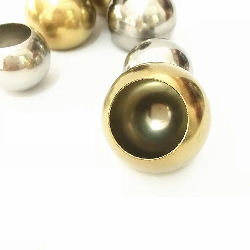 Thickened stainless steel single hole hollow ball, decorated with hollow-out gold metal Christmas ball, home magic ball