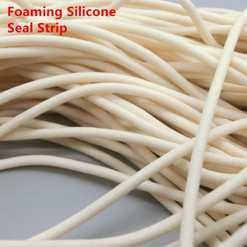 Foamed Silicone Rubber Seal Strip Silicon Sponge Cord Round Solid VMQ Foaming Cord Dia.1/2/3/4/4.5/5/6/7/8/9/10/11/12-30