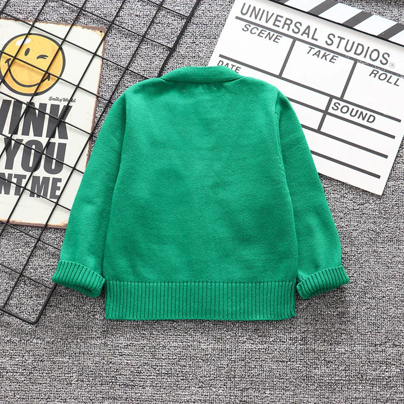 2020 Knitted Sweaters Cardigan For Boys Autumn  Children\'s School Clothing Baby Kids  Jackets Casual Coats 1-7years