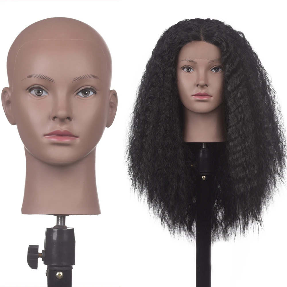 

Afro Female Bald Mannequin Head Black Manikin Mode Professional Cosmetology Head For Cap Wig Display Dummy Head