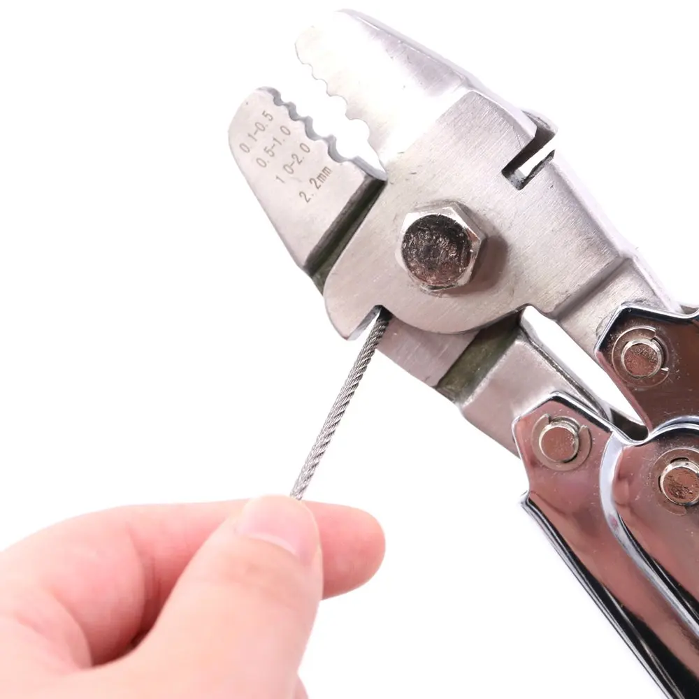Fishing Crimping Pliers Wire Rope Crimper Hand Crimping Tools Set For Copper And Aluminum Oval Sleeves From 0.1mm-2.2mm