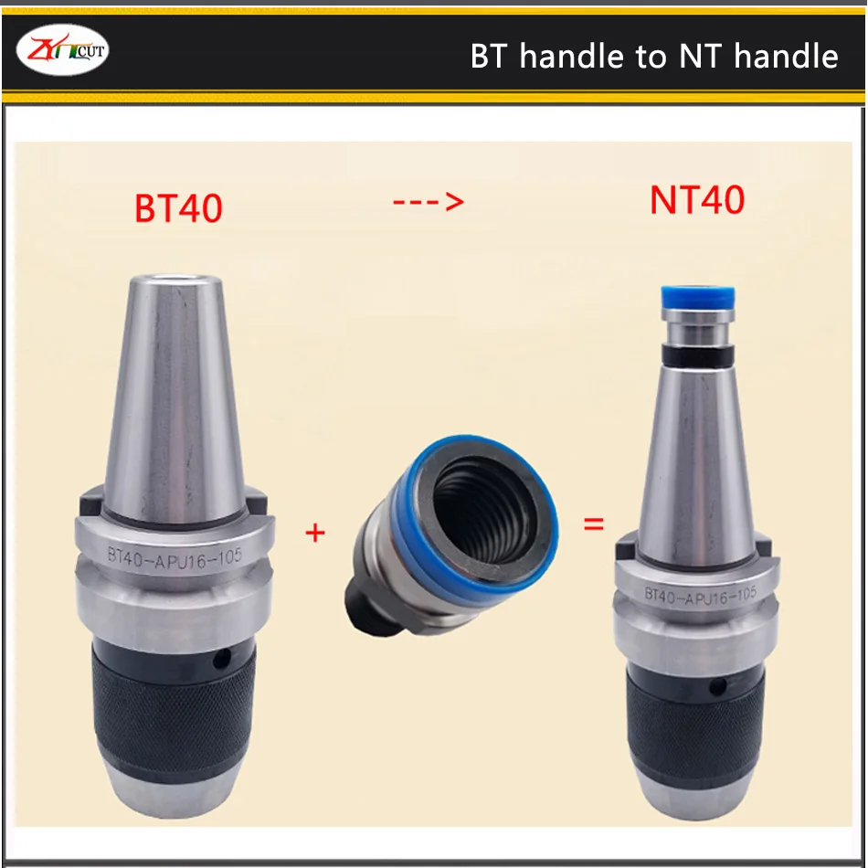 Bt40 alça para nt40 lidar com ferramenta bt50 para nt50 puxar prego máquina ferramenta broche lidar com manga de transformação rápida