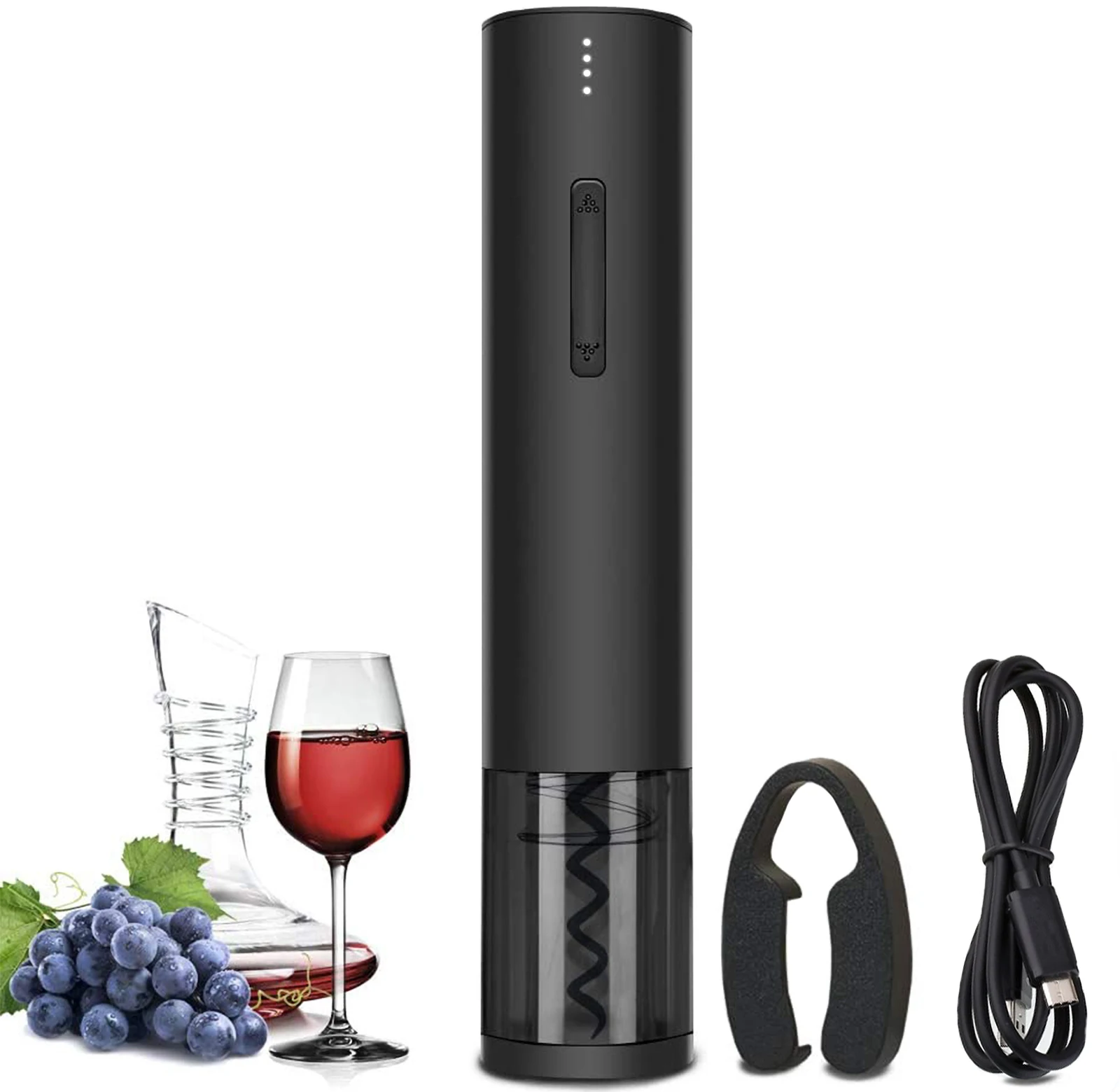 Ataller Electric Wine Bottle Opener Rechargeable Automatic Corkscrew With Foil Cutter USB Charging Cable Stainless Steel Kitchen