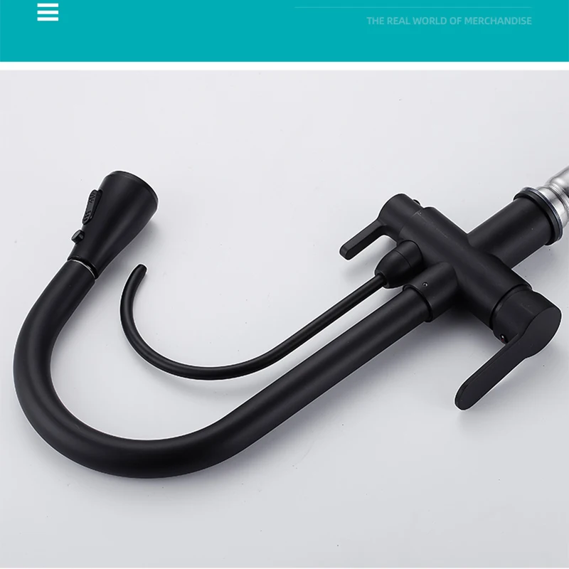 

Кухонный выдвижной смеситель для очистки воды, полностью медный вращающийся смеситель для горячей и холодной воды, смеситель для умывальника, бытовой очиститель