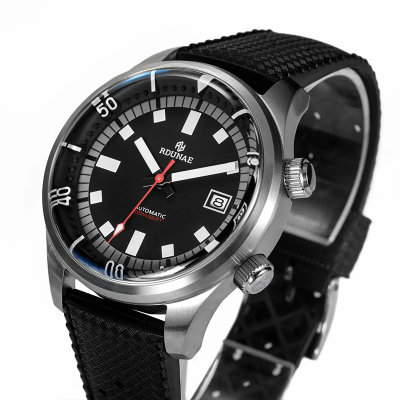 RDUNAE R3BK new black 200M diving mechanical watch luxury sapphire glass NH35A movement automatic men\'s watch