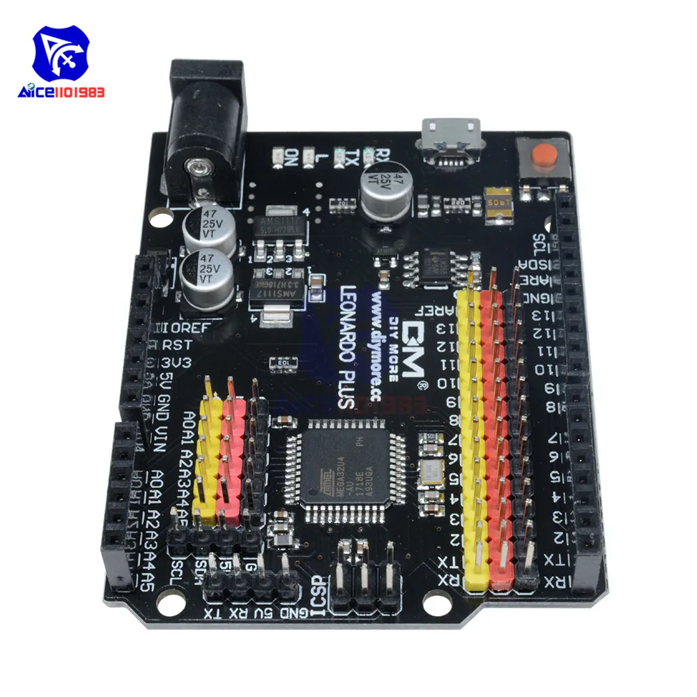 Leonardo R3 Plus Mcrocontroller Development Board I/O Shield Module ATmega32U4 Pro Micro 5V SPI IIC untuk Arduino Micro USB Cable