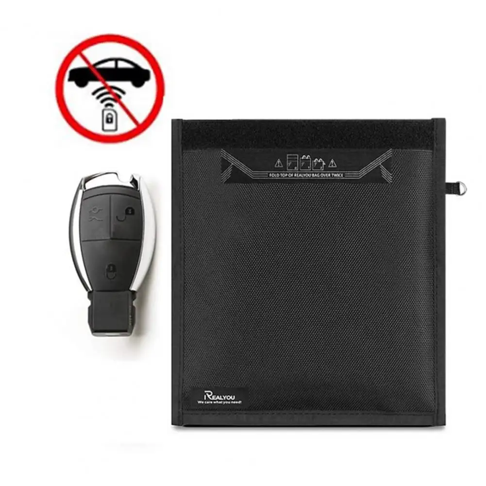Oxford Cloth Signal Blocking Bag Pouch Anti-hacking Anti-interference Car Key Bank Card RFID Signal Blocking Wallet Case
