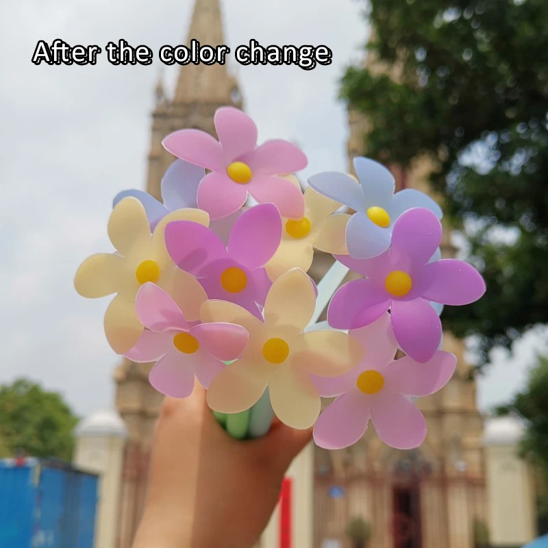 Bolígrafo mágico Bolígrafo de Gel de flor de melocotón que puede cambiar de Color, bolígrafo de Color, 4 unidades por lote