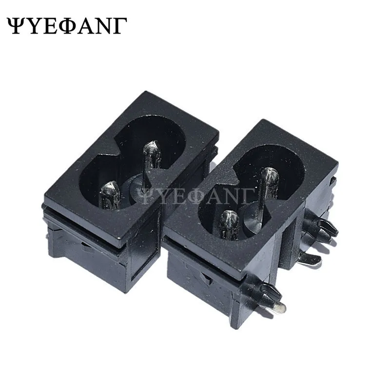 5Pcs Black Male Plug IEC320 C8 Power Socket Connector AC 250V 2.5A Right Angle