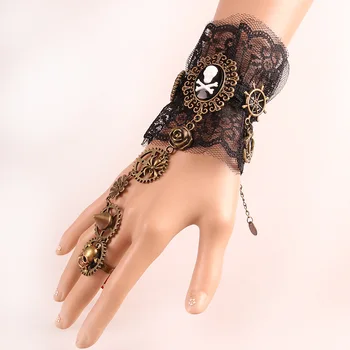 Cosplay medieval retro vapor gótico corte mecánico pirata pulsera mujer reina vampiro pulsera accesorios de halloween disfraz