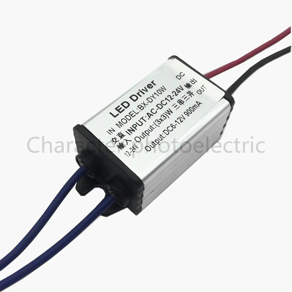 5 pcs  DC 12-24V  10w  waterproof LED Driver  Waterproof IP67 Output DC 6-12V 900 mA  Power Supply For LED light