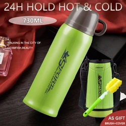 Pinkah Thermos 730ml With Free Bag 304 Stainless Steel Thermal Cup Bottle Mug Water Vacuum Cup Outdoor Sports Travel Coffee Cup