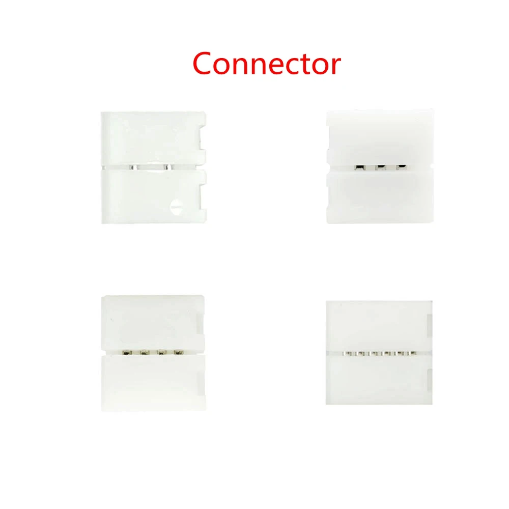 10mm Solderless Connector 2/3/4/5Pins L/T/X Shape Corner Connector For WS2812B 3528 5050 RGB Led Strip Light