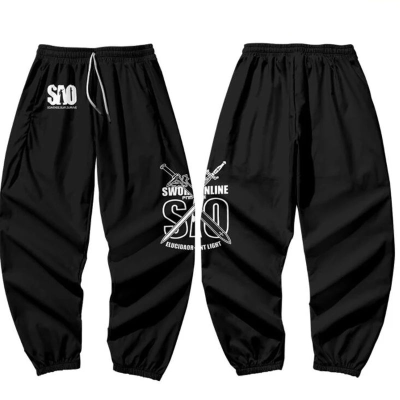 Anime SAO Sword Art Online pantaloni da jogging 3D pantaloni uomo/donna pantaloni Casual pantaloni sportivi Hip-Hop Kirito Kirigaya Kazuto Costume Cosplay