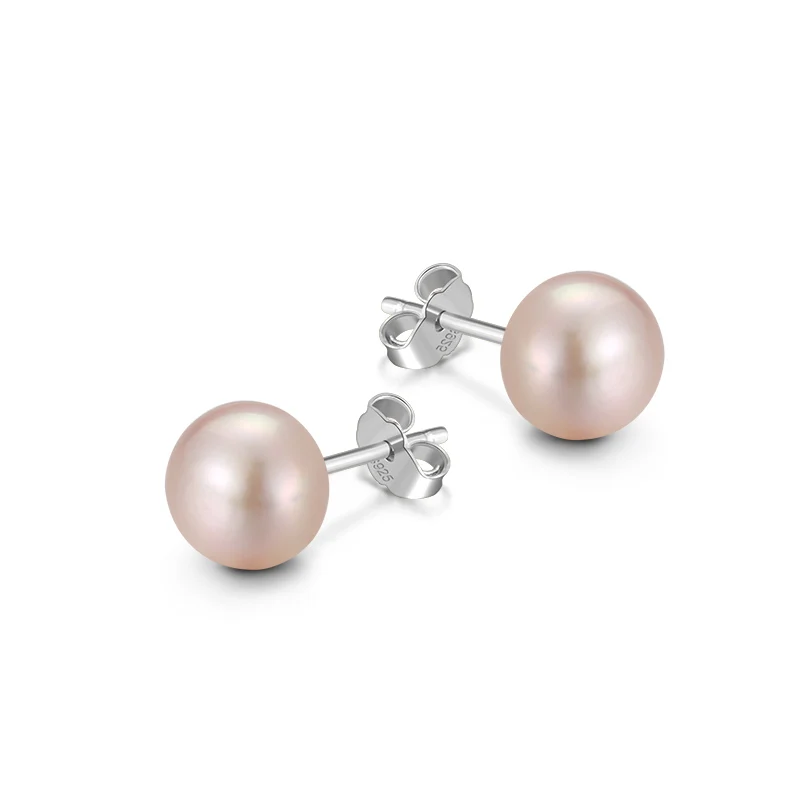 Orsa jewels-女性用の本物の925スターリングシルバーイヤリング,8mm淡水パールイヤリング,ゴールドカラー,女性用パーティージュエリーse86