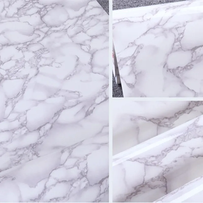 Marble Vinyl Self Adhesive Wallpaper for Bathroom Kitchen Cupboard Table Wall Contact Paper PVC Waterproof Wall Stickers