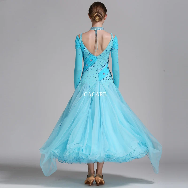 CACARE Vintage Standard Dance Dresses Ballroom Dance Competition Dresses Waltz Dress Flamenco D0411