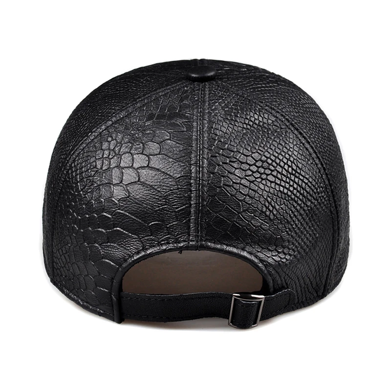 Fashion 2023 New Crocodile Pattern Baseball Caps Tide Cap women Men Autumn Winter Sun Hat Real Leather Peaked Hat Adjustable