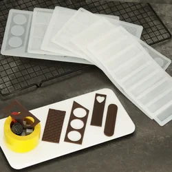 Flat Bar Shape Chocolate Mold Thin Stripe Shape Silicone Mould For Cake Edge Decorating DIY Dessert Garnish