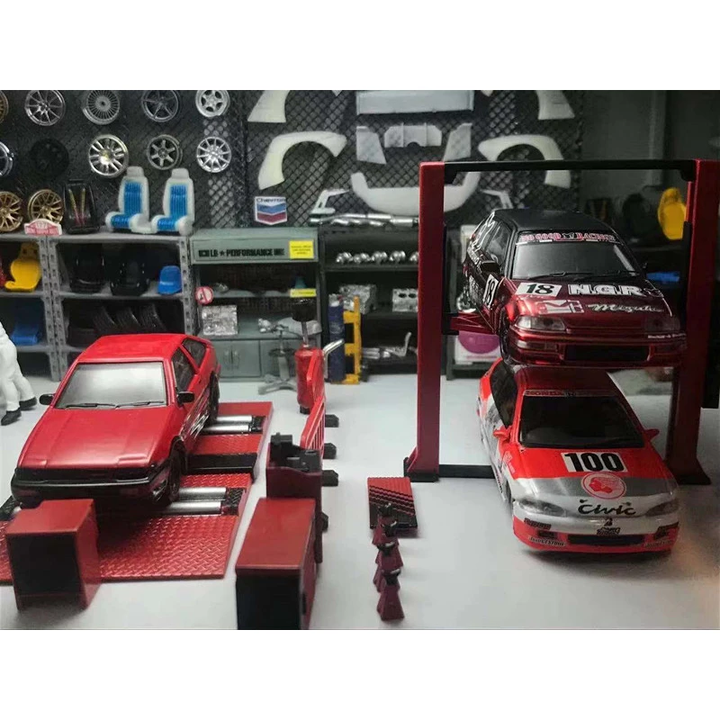 

Diecast 1/64 Scale Auto Repair Tool Scene Maintenance Diy Repairing Room Static Display Adult Collections Model Cars Toys Boy