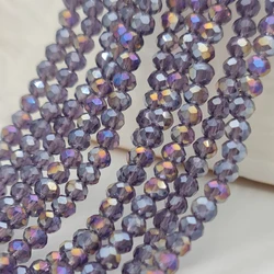 2 3 4 6 8mm Purple Glass Faceted Czech Crystal Beads Loose Round Beads for Jewelry Making Accessories Necklace Bracelet DIY