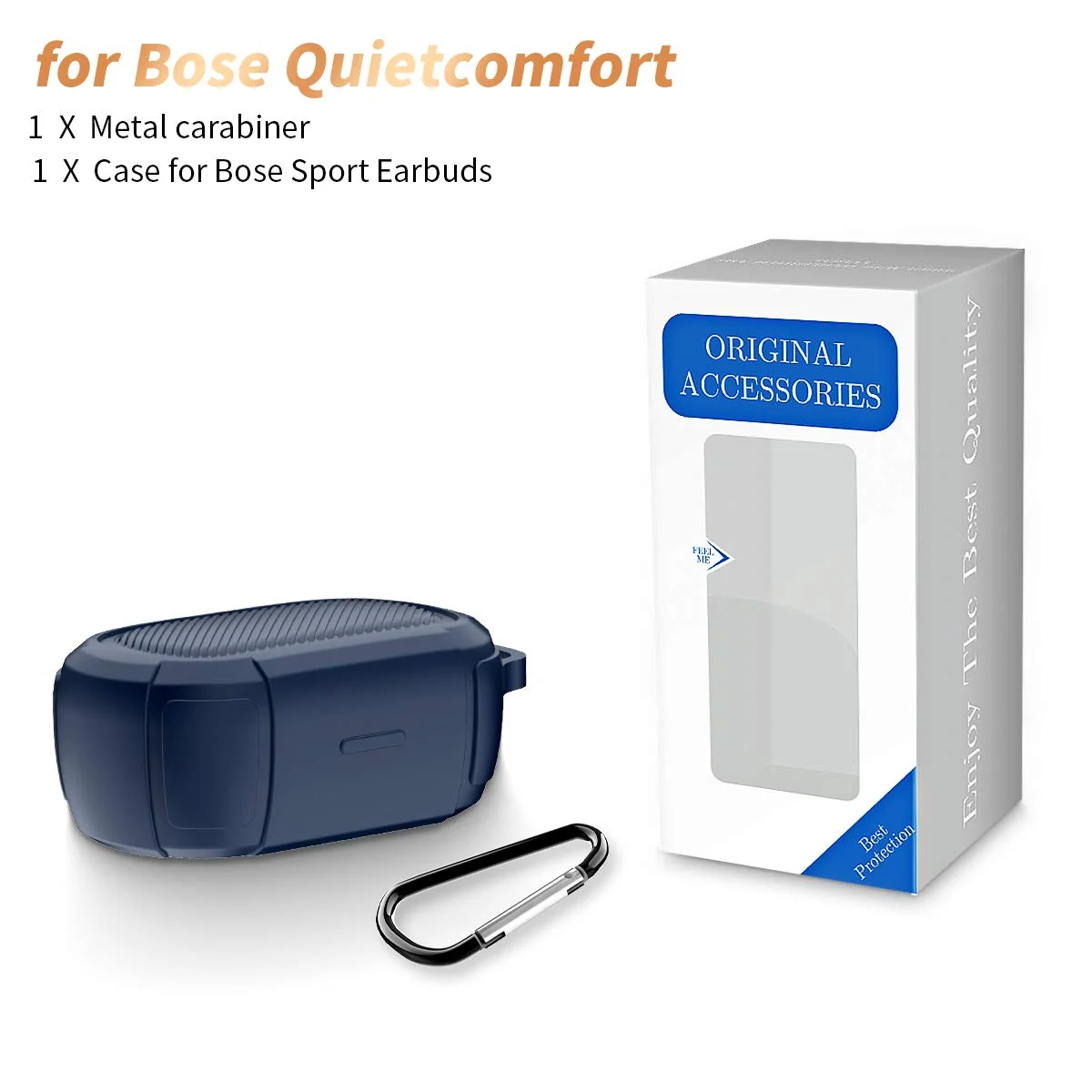 غطاء حافظة من السيليكون واقي مضاد للغبار ومضاد للصدمات للبشرة من Bose QuietComfort سماعات لاسلكية بخاصية إلغاء الضوضاء مع حلقة تسلق