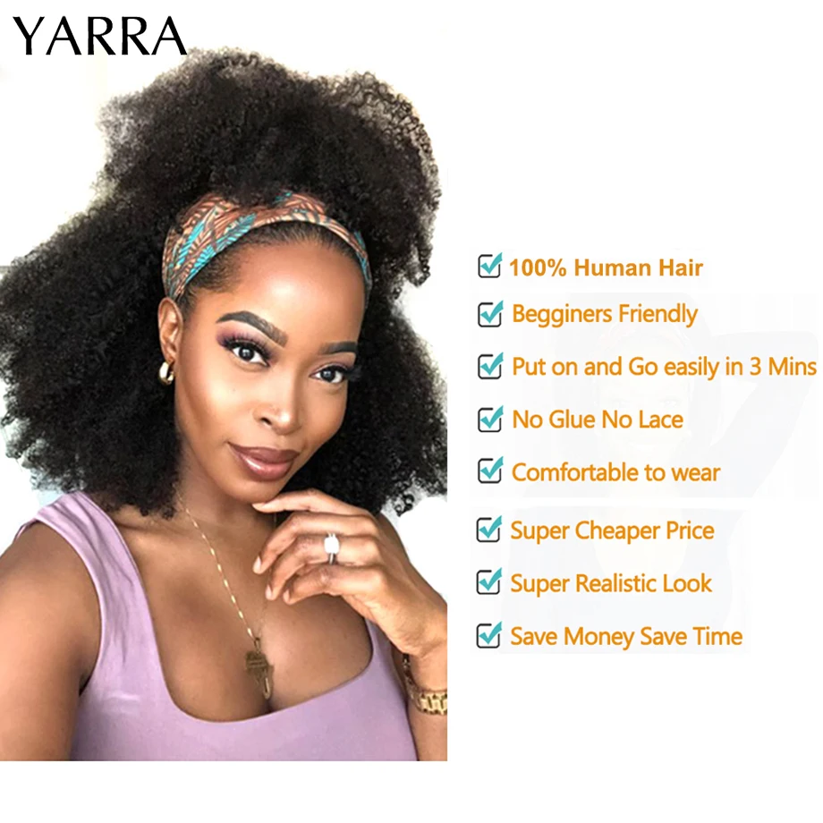 Peluca rizada Afro mongol para mujeres negras, cabello humano Remy, hecha a máquina, 180% Yarra