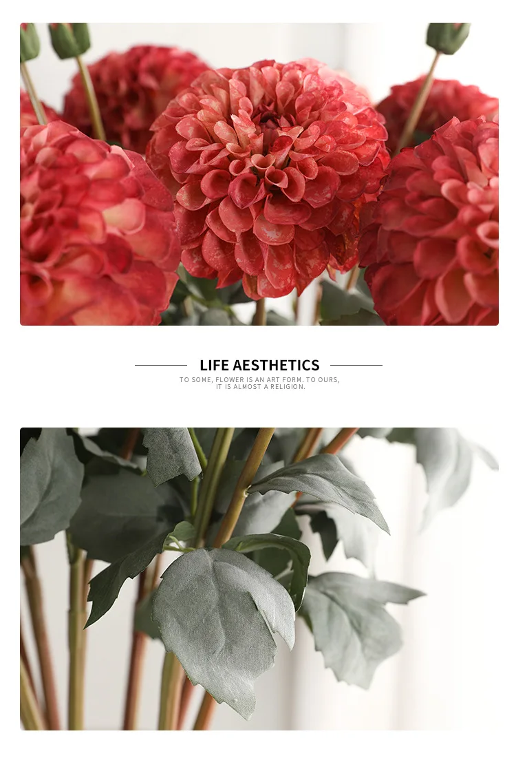 American Home Layout Simulation Autumn Daisy Fake Flower Studio Shooting Props Simulation 2 Oil Painting Dahlia
