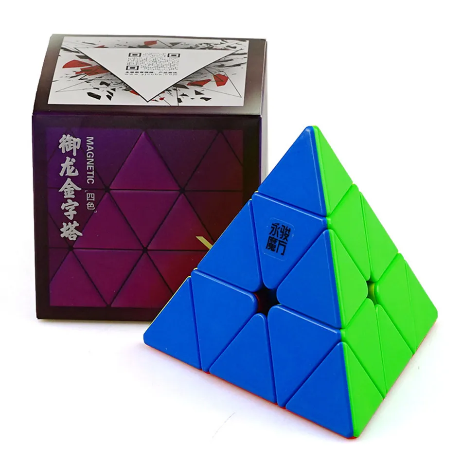 Yj Yulong V2M 3x3 cubo piramidal mágico magnético sin pegatinas imanes Yongjun rompecabezas triangular cubos de velocidad para niños juguete de regalo