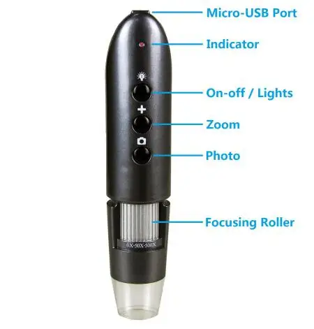 

Wireless WIFI Digital Microscope 200x/500x/800x/1000x/1600x CMOS Borescope