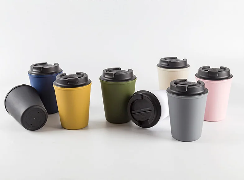 reusable food grade double wall 350ml 12oz PP plastic coffee cup travel coffee cup mug