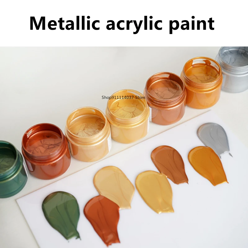 100ML Candle Plaster Coloring Pigment Gold Paint Metallic Acrylic Paint for Candles Making Metallic Propylene DIY Painted Tools