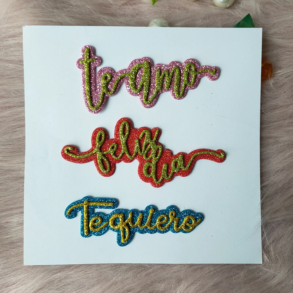 Nuevo molde de corte de metal español Te amo, decoración para álbum de recortes, decoración para álbumes de fotos en relieve, fabricación de tarjetas, manualidades DIY