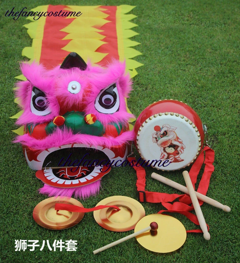 Costume de mascotte chinoise pour enfants, gong de danse, tambour o, accessoires de dessin animé, tapis de jeu, défilé, festival, carnaval, sport traditionnel