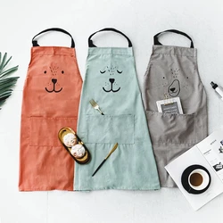 Cartoon Bear Kids Adult Aprons Woman kitchen apron BBQ Bib Baking Parent Child Painting Interest class Apron Home Cleaning Tools