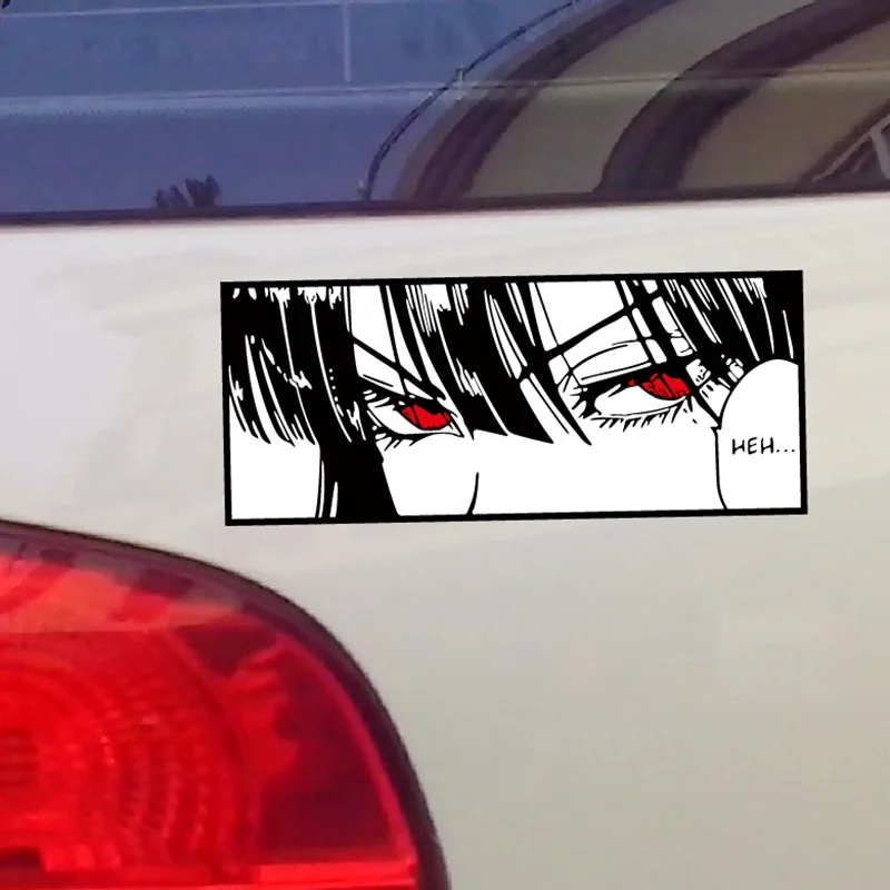 Anime Girl Graffiti Decal Waterproof Reflective Car Motorcycle Sticker 18cm