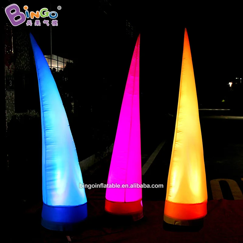 Inflatable Toys High Multi-coloured LED Tube Standing inflated Cone for Valentine/Wedding-Toys