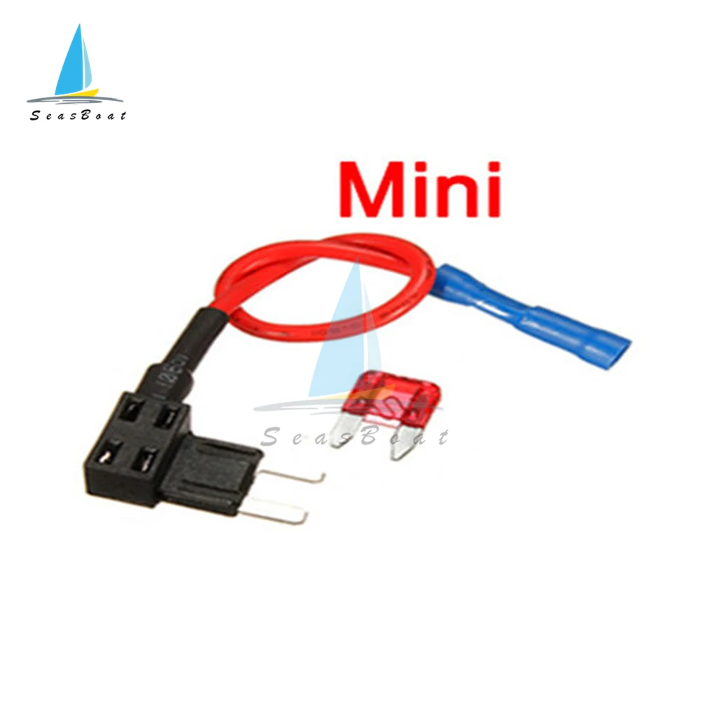 12V Fuse Holder Add-a-circuit TAP Adapter Micro Mini Standard ACS ATM APM Blade Auto Fuse with 10A Blade Car Fuse