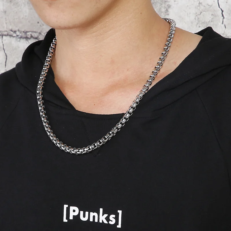 Kalen O-förmigen Kette Link Großhandel Einfache Retro Stil männer Edelstahl Zarte Halskette Schmuck – Detail 18