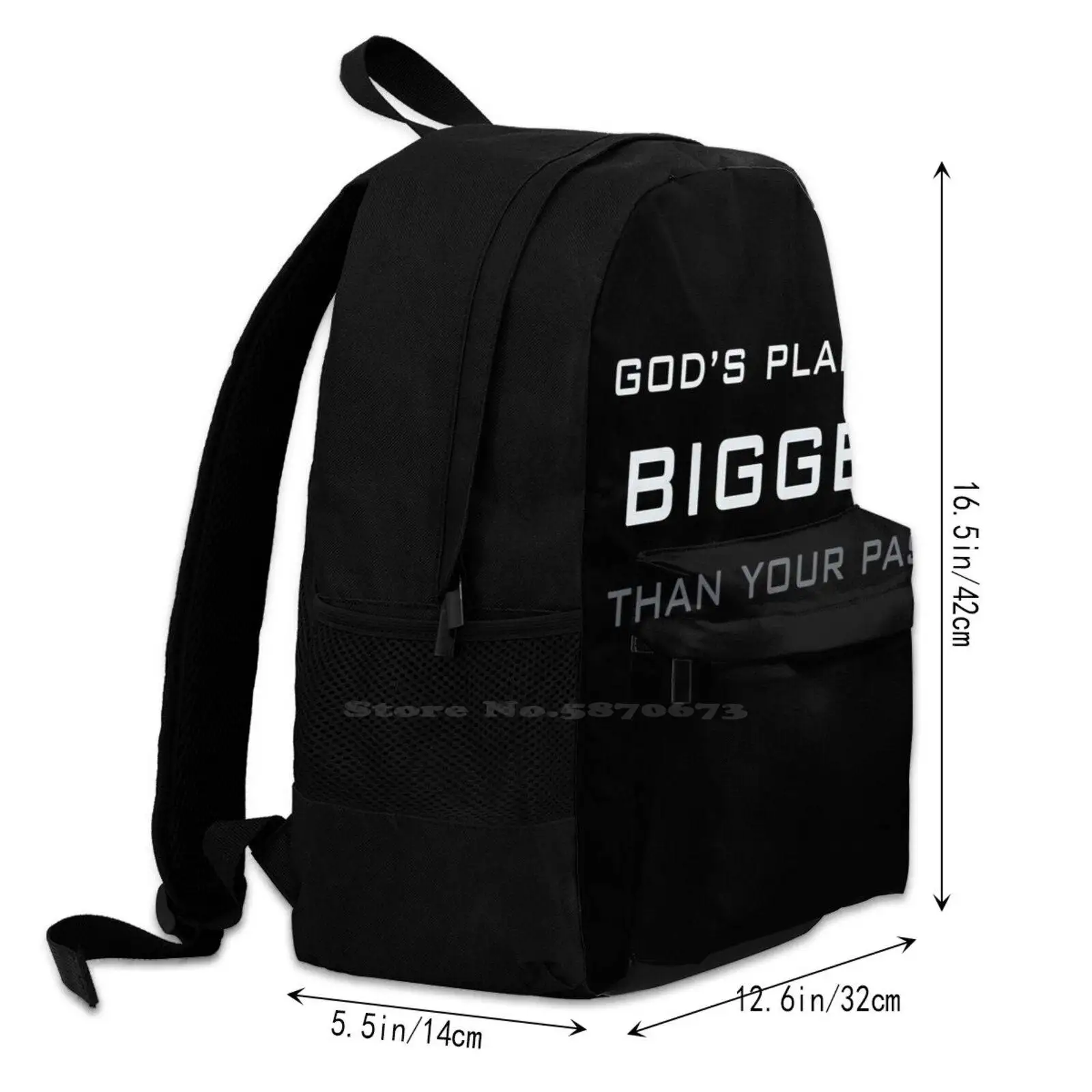 El Plan de Dios es más grande que tu cita Positif anterior, bolsas de moda de motivación, mochila para portátil de viaje, Citas