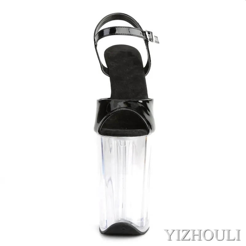 صنادل الرقص على شكل عمود للفتيات في الحفلات، كعب كريستالي بإبزيم مثقوب 20 سم، كعب عالي موديل 8 بوصات، أحذية رقص #3