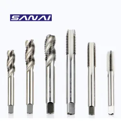 SANAI Machine Taps HSS Drill Bits Metric Straight / Spiral Flutes Thread Taps M2 -M24 Screw Thread  Taps