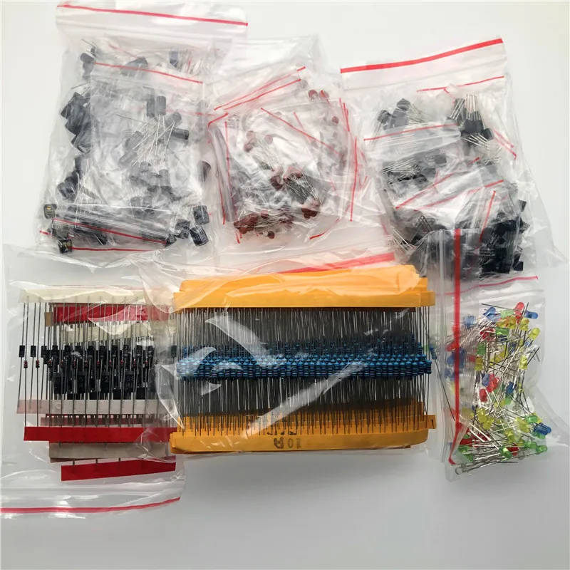 1400pcs Electronic Components Kit Assortment LED Diodes Transistor Electrolytic Capacitors Resistors For arduino PCB  DIY