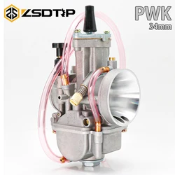 ZSDTRP Motorcycle New PWK 21/24/26/28/30/32/34mm Carburetor With Power Jet Fit On 50cc-250cc Scooter Pit Dirt Bike Off-road
